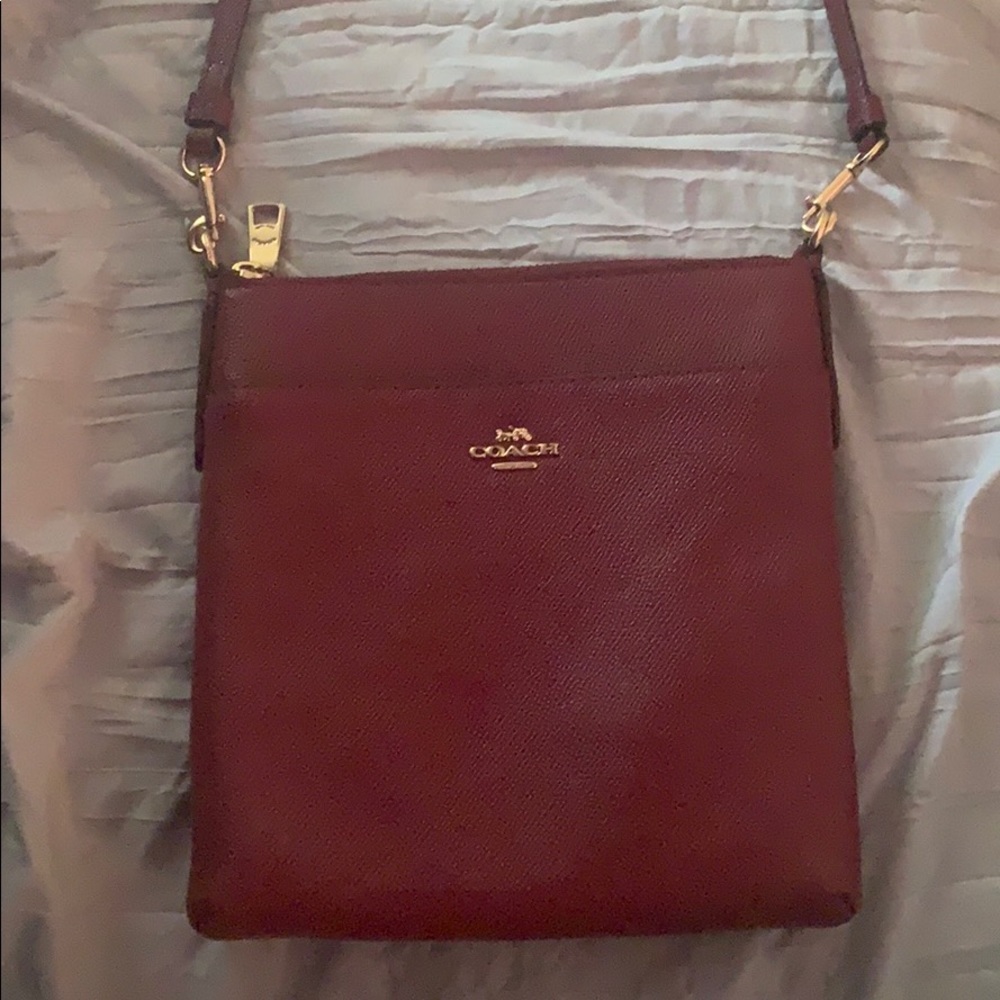 Red Coach Crossbody Messanger Bag